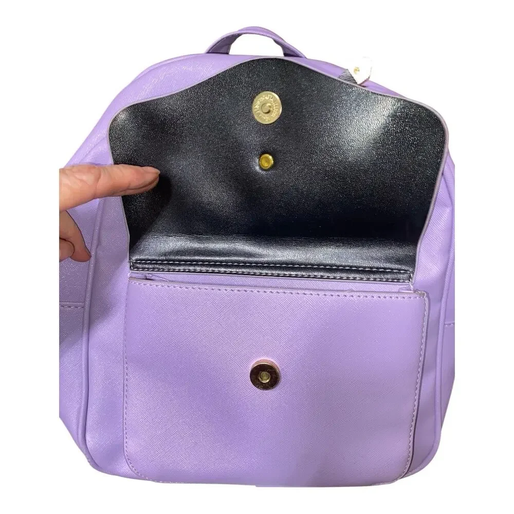 Lavender Backpack W/Decorative Bow & 4 Pockets  Size H 11